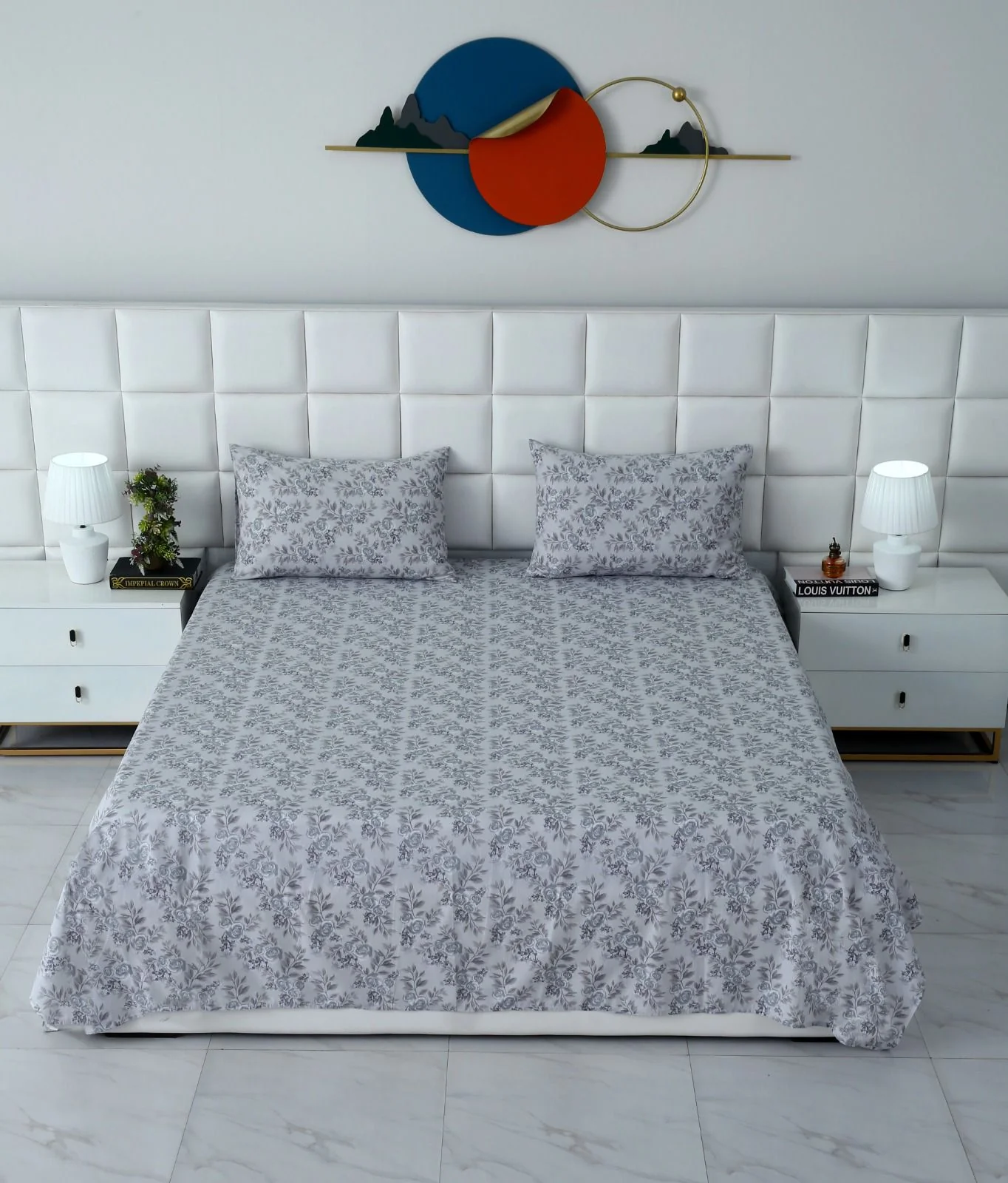 3 PCs Double Bed Sheet-DB145 - Image 2
