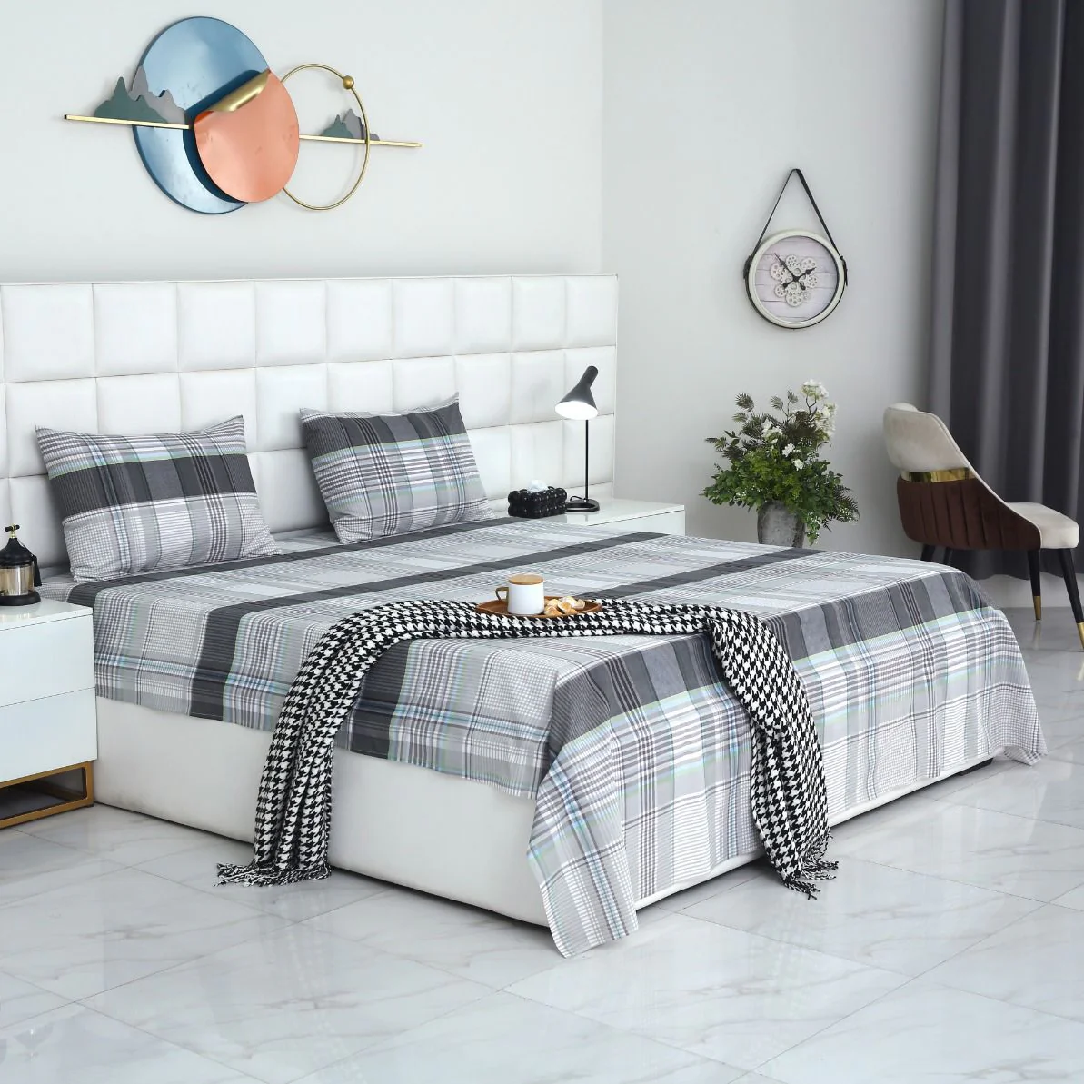 3 PCs Double Bed Sheet-DB196