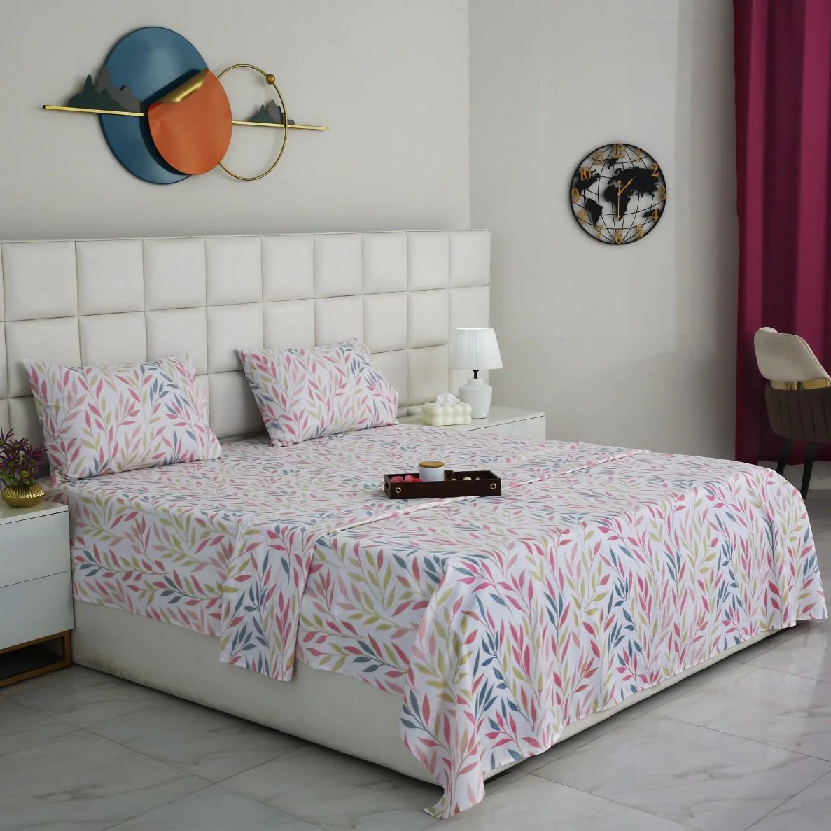 3 PCs Double Bed Sheet With Same Packing- DB284