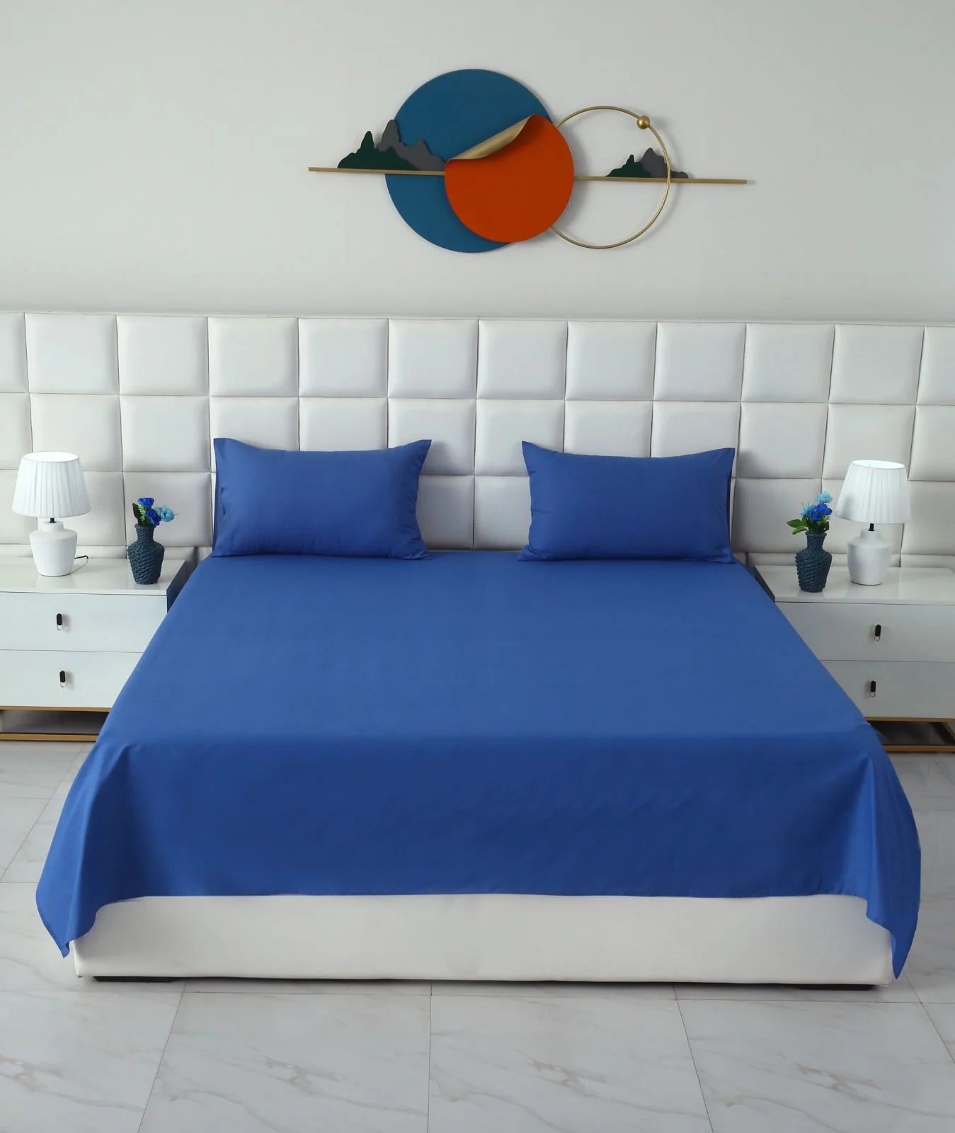 3 PCs Double Bed Sheet With Same Packing- Aqua - Image 2