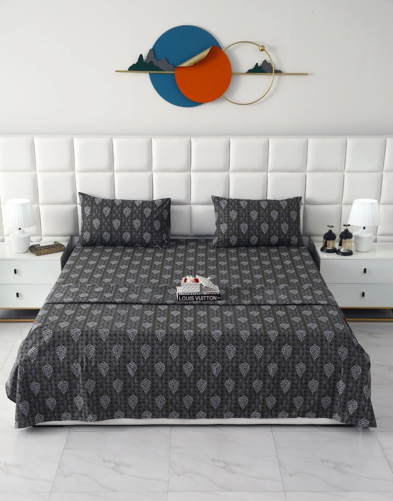 3 PCs Double Bed Sheet With Same Packing- Amber Grey - Image 5