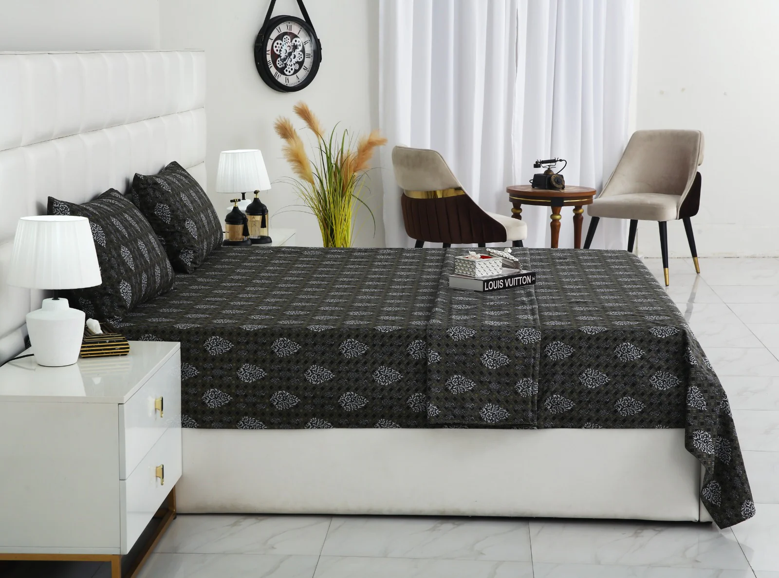 3 PCs Double Bed Sheet With Same Packing- Amber Grey - Image 6
