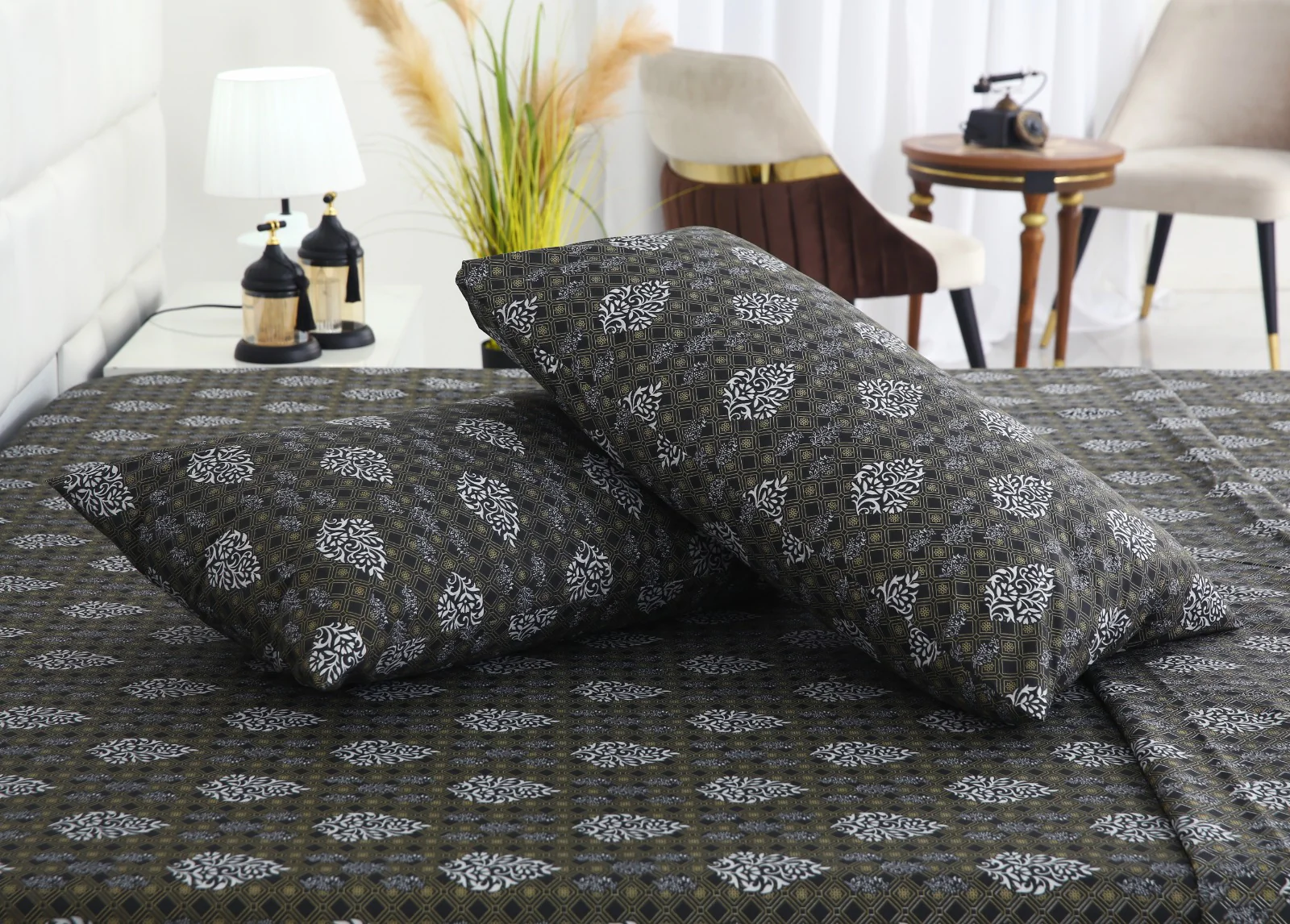 3 PCs Double Bed Sheet With Same Packing- Amber Grey - Image 9