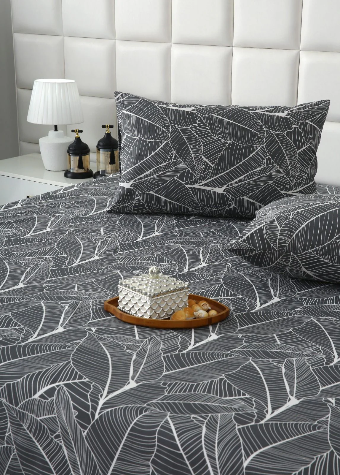 3 PCs Double Bed Sheet With Same Packing- Ash Petals - Image 8