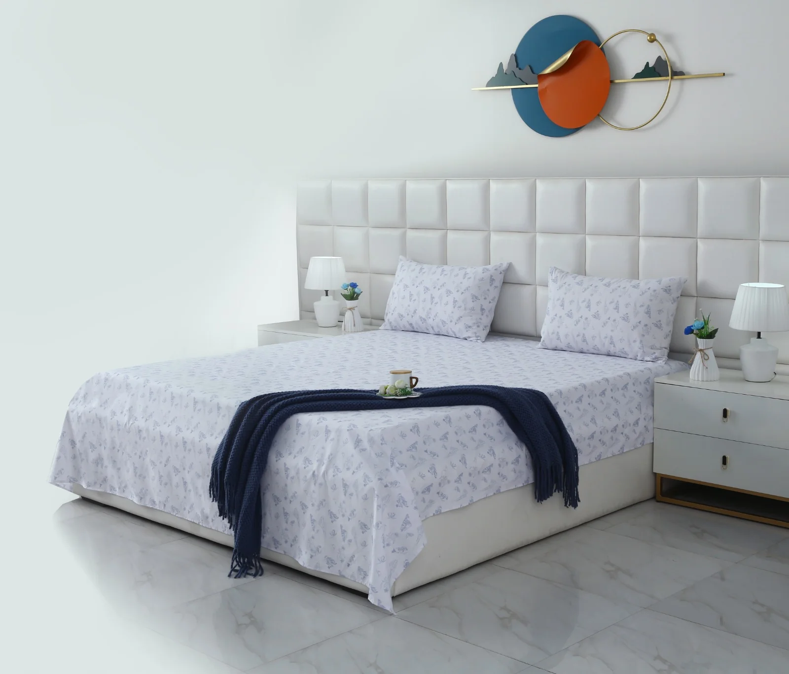 3 PCs Double Bed Sheet With Same Packing- Canva Arts - Image 3