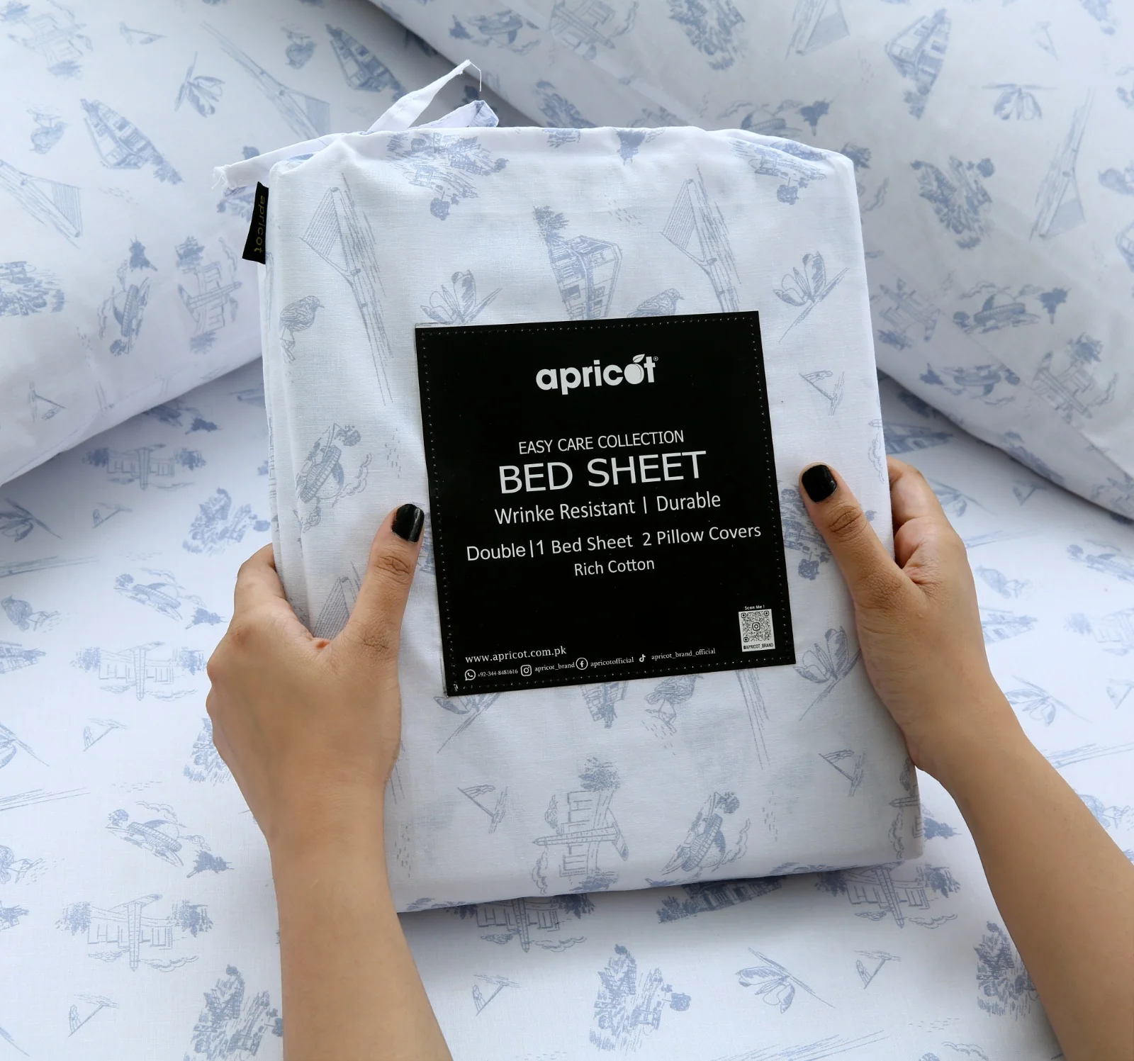 3 PCs Double Bed Sheet With Same Packing- Canva Arts - Image 8