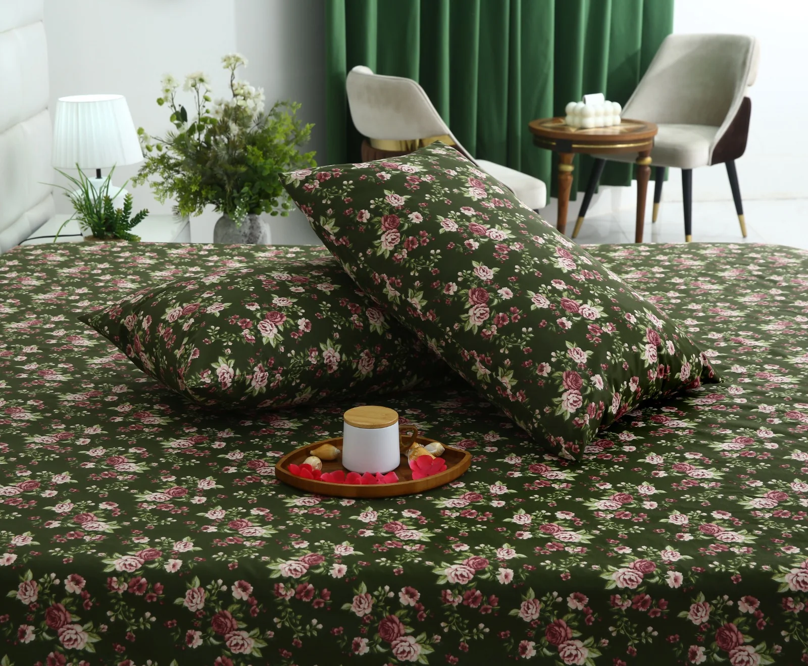 3 PCs Double Bed Sheet With Same Packing- Copen Flora - Image 5