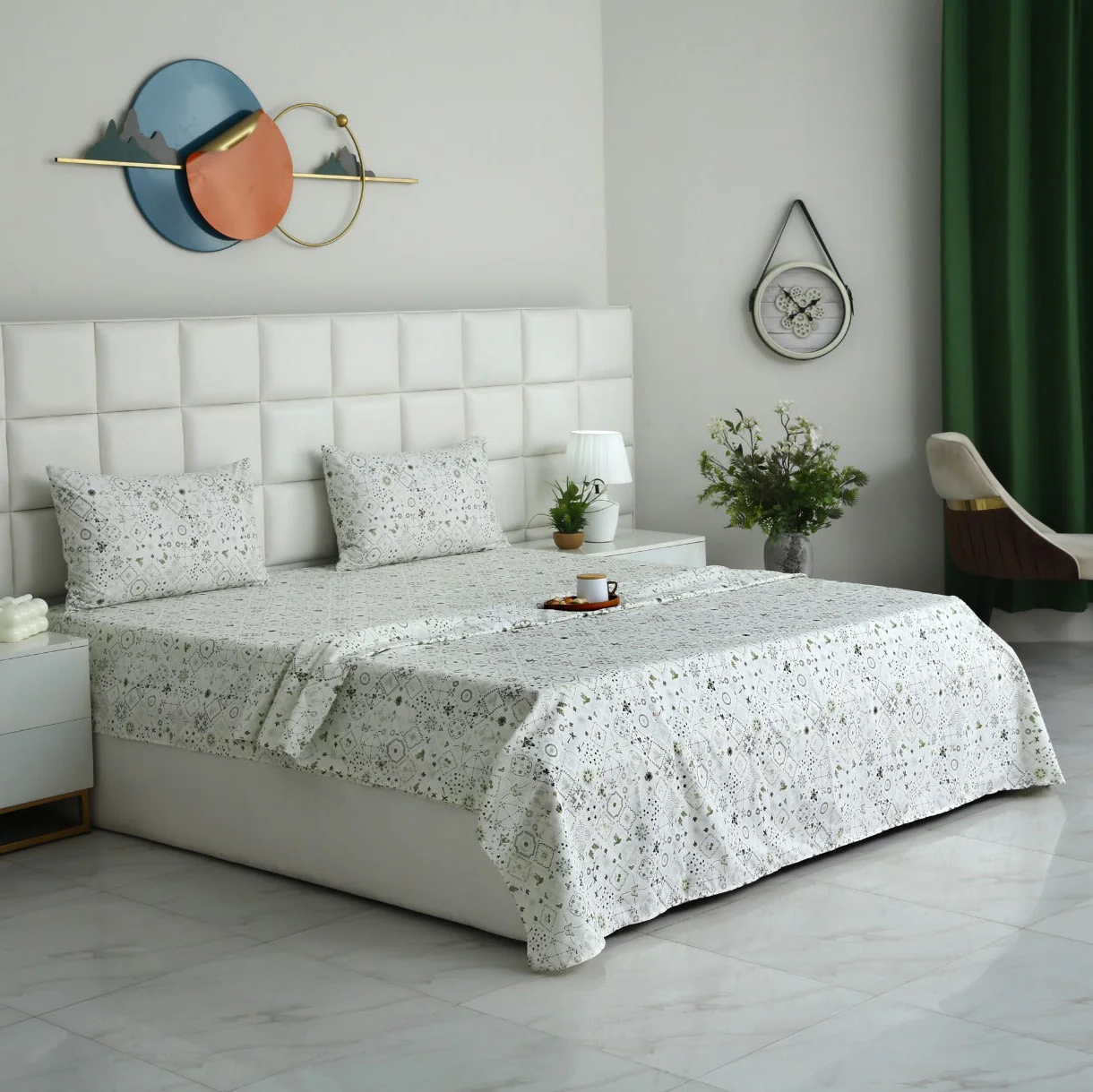 3 PCs Double Bed Sheet With Same Packing-Floral Patchwork