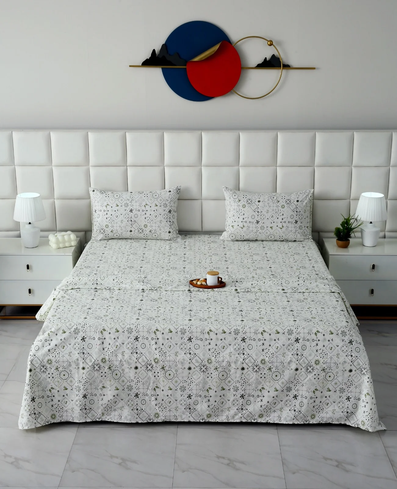 3 PCs Double Bed Sheet With Same Packing-Floral Patchwork - Image 3