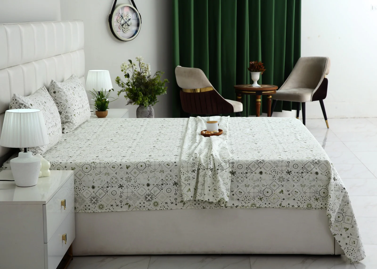 3 PCs Double Bed Sheet With Same Packing-Floral Patchwork - Image 5