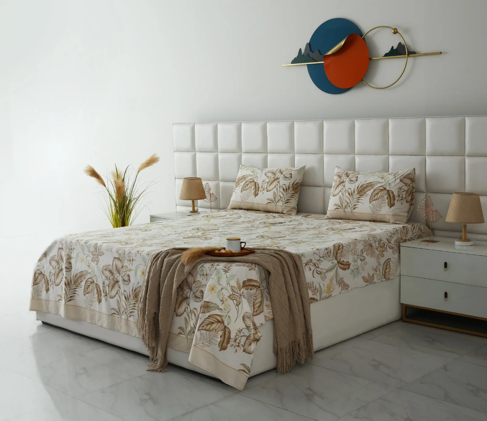 3 PCs Double Bed Sheet With Same Packing- Imperial Beige - Image 3