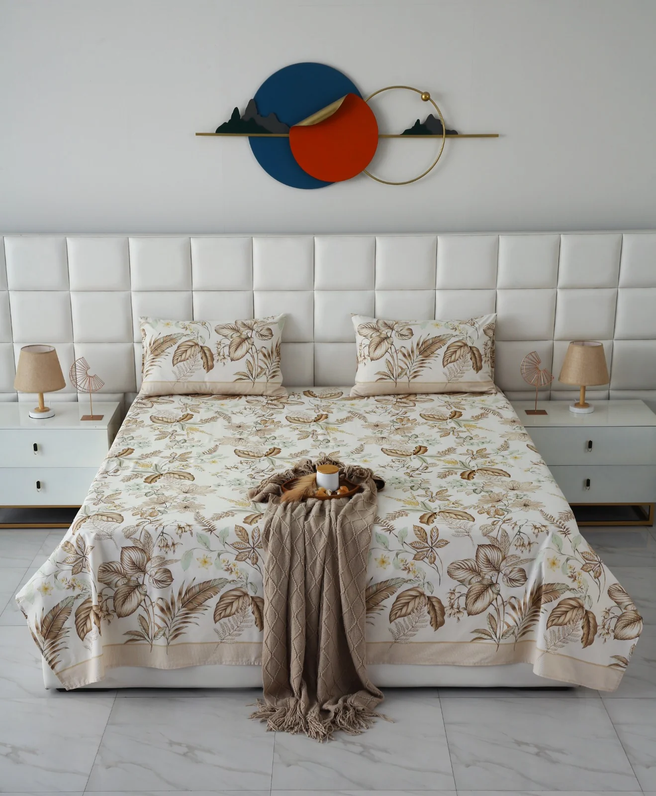 3 PCs Double Bed Sheet With Same Packing- Imperial Beige - Image 4