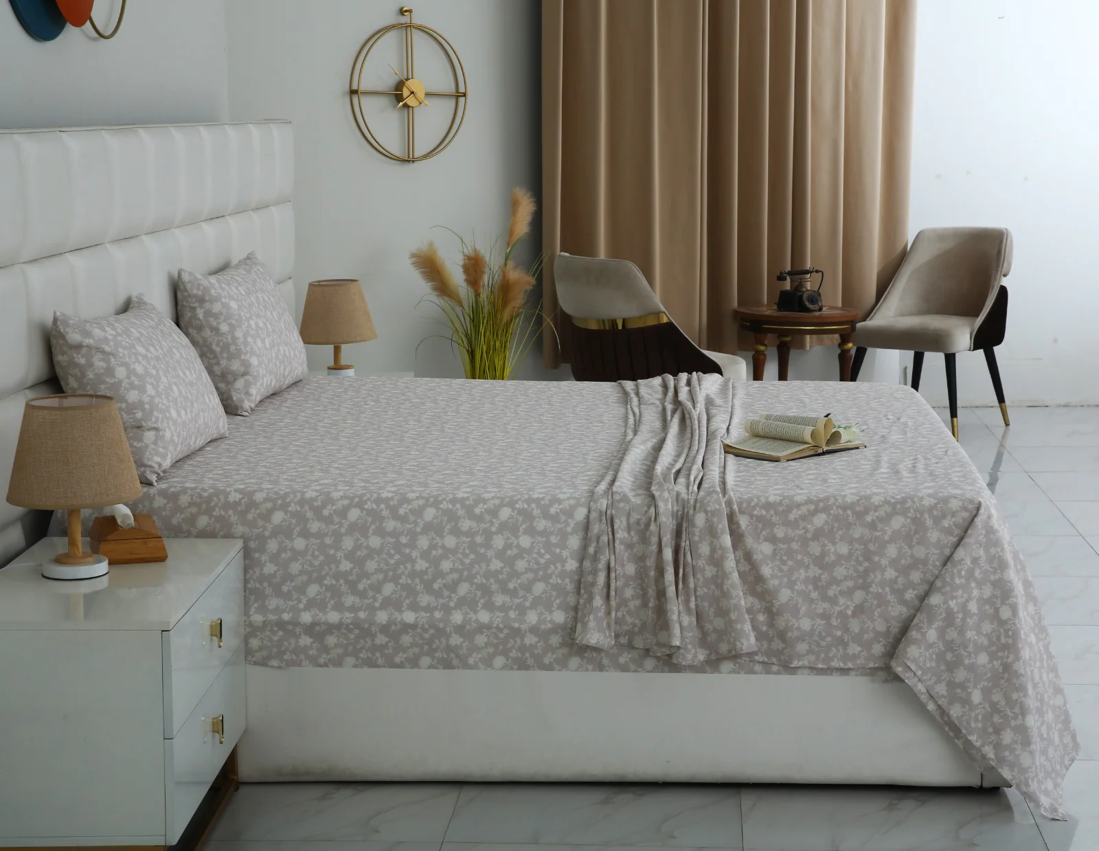 3 PCs Double Bed Sheet With Same Packing- Lily of the Valley - Image 4