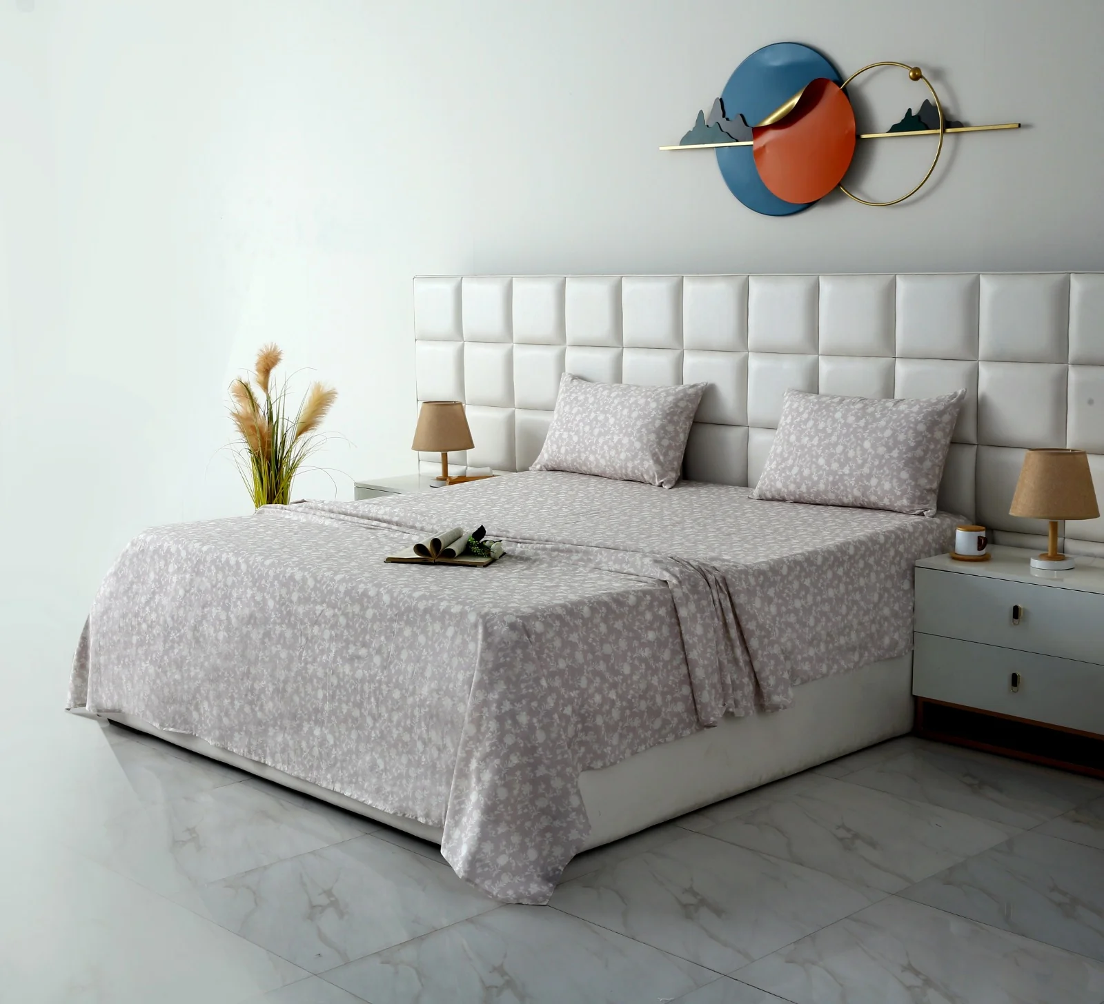 3 PCs Double Bed Sheet With Same Packing- Lily of the Valley - Image 9