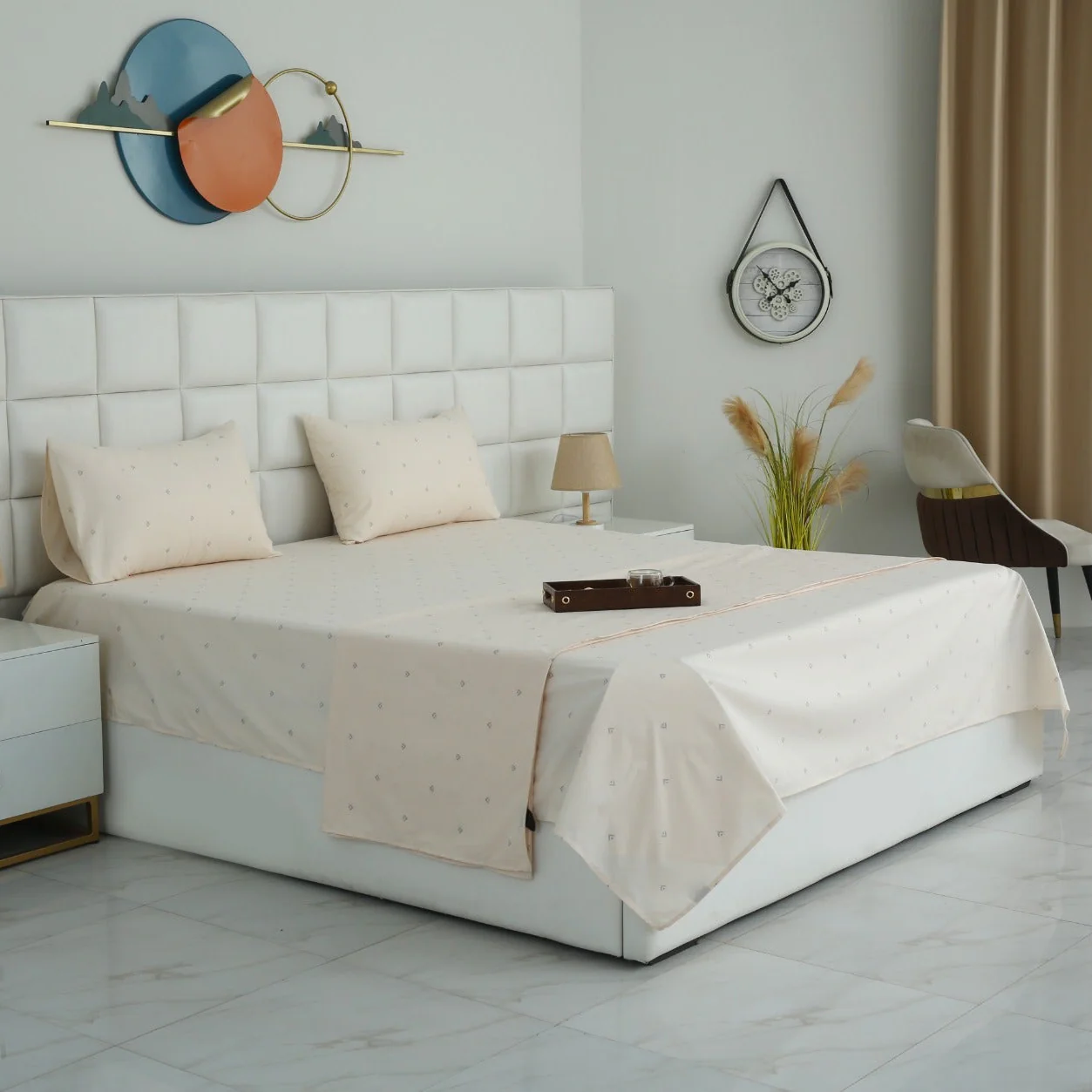 3 PCs Double Bed Sheet With Same Packing- Linen Cloud