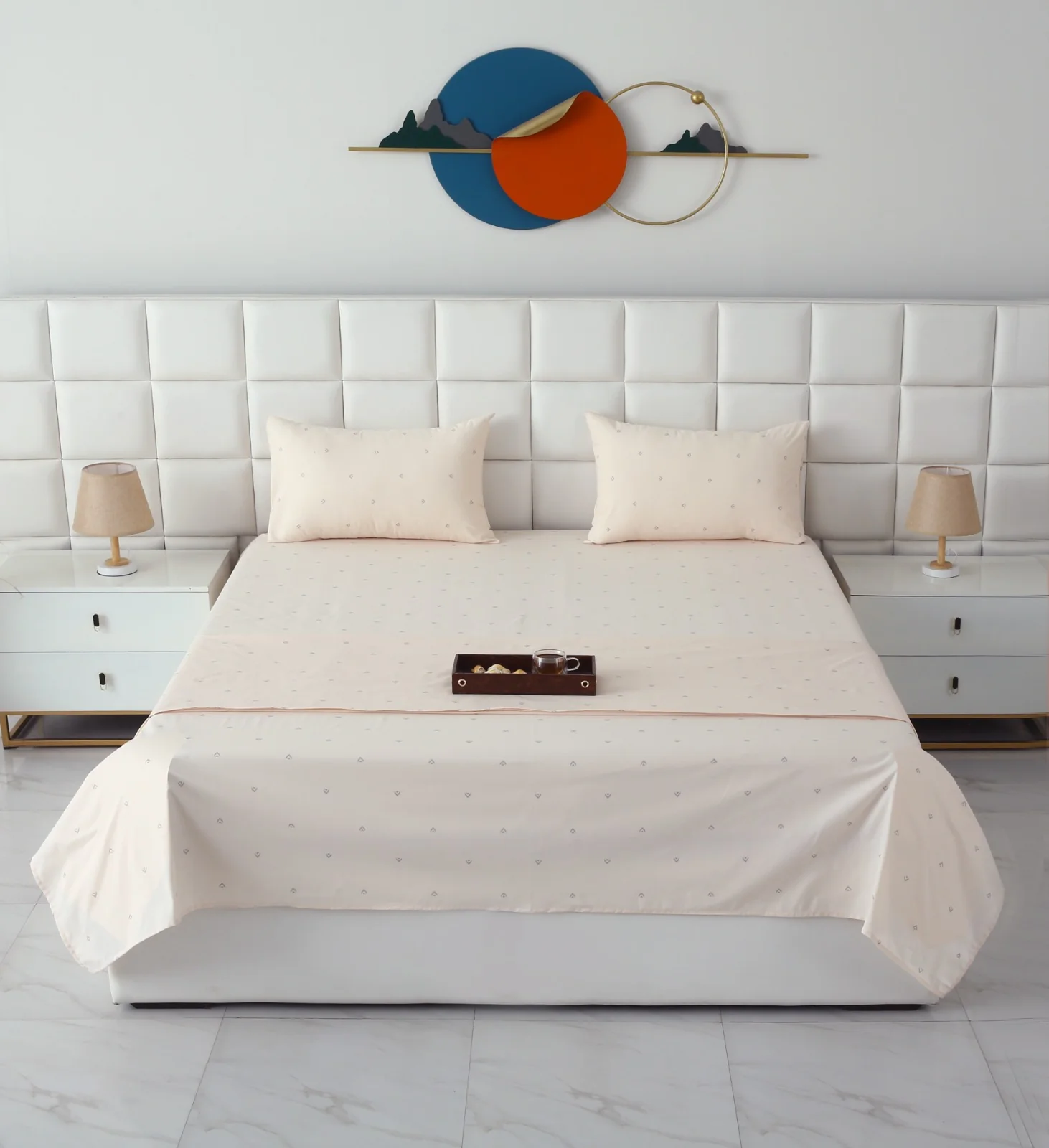 3 PCs Double Bed Sheet With Same Packing- Linen Cloud - Image 2