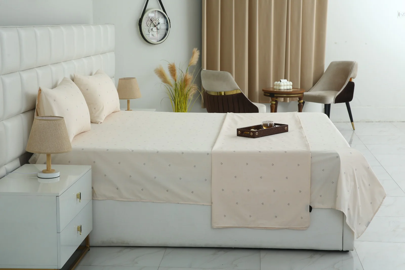3 PCs Double Bed Sheet With Same Packing- Linen Cloud - Image 3