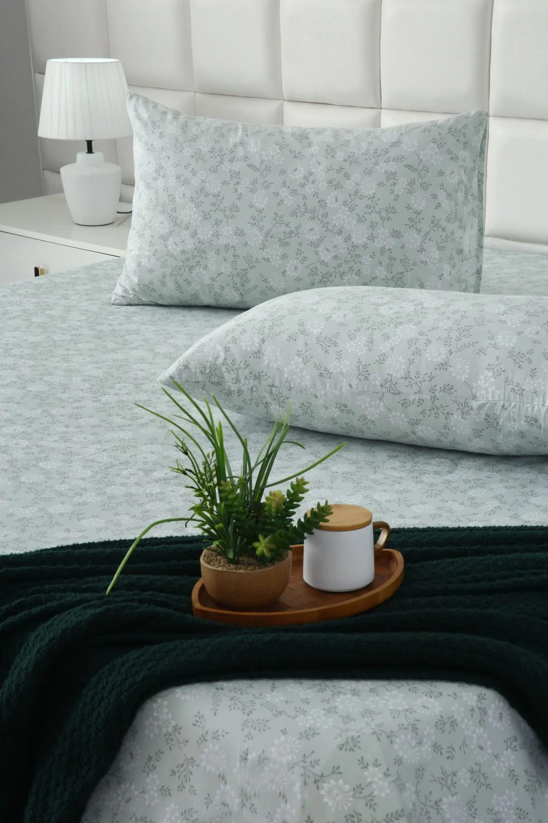 3 PCs Double Bed Sheet With Same Packing- Moroccan Mint - Image 9
