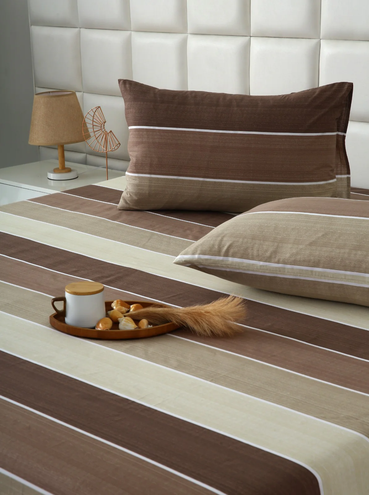 3 PCs Double Bed Sheet With Same Packing- Nordic Brown - Image 8