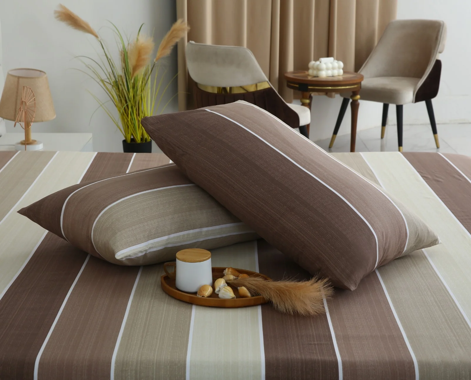3 PCs Double Bed Sheet With Same Packing- Nordic Brown - Image 9