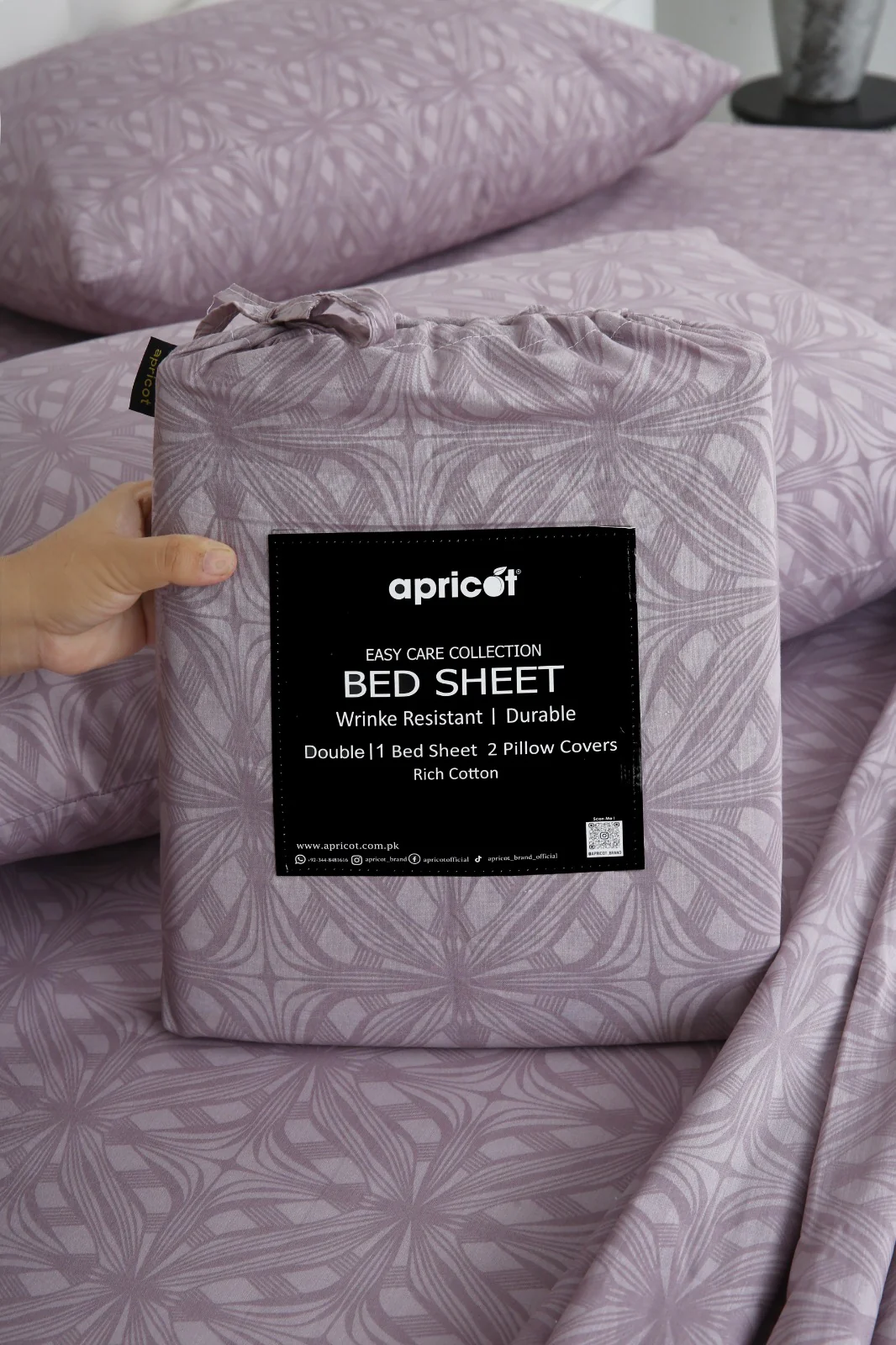 3 PCs Double Bed Sheet With Same Packing- Rosy Dreams - Image 3