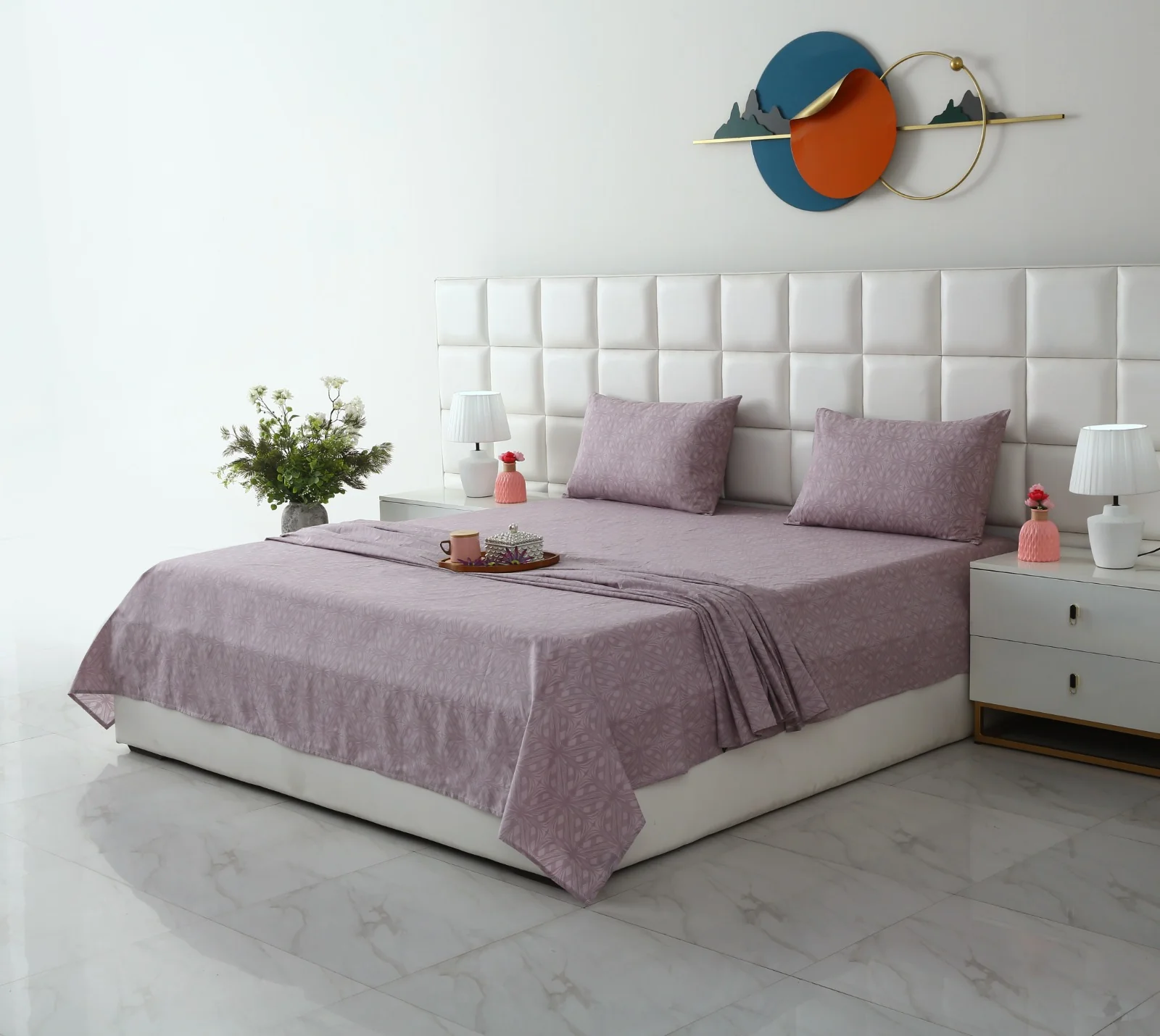 3 PCs Double Bed Sheet With Same Packing- Rosy Dreams - Image 6