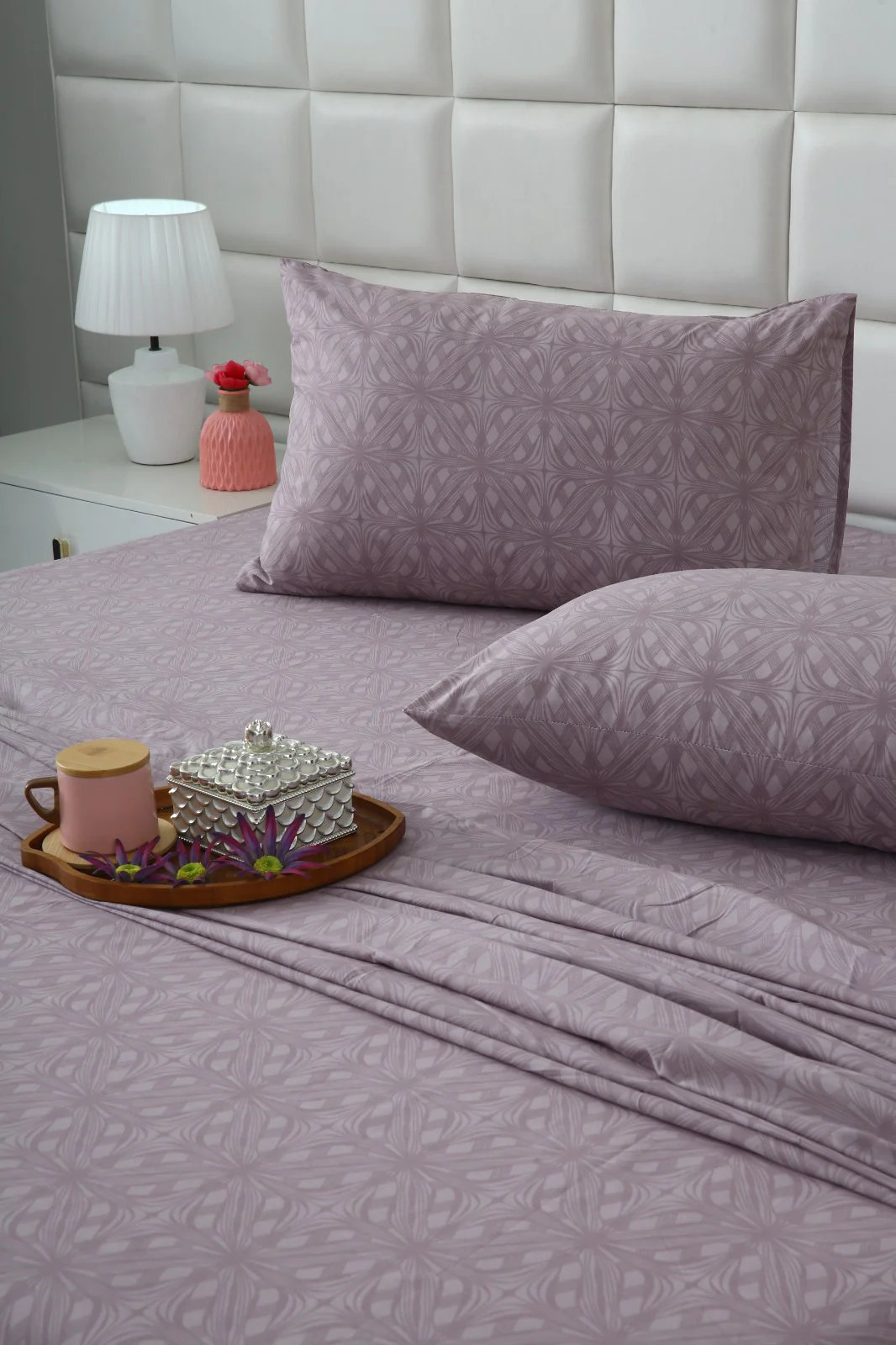 3 PCs Double Bed Sheet With Same Packing- Rosy Dreams - Image 7