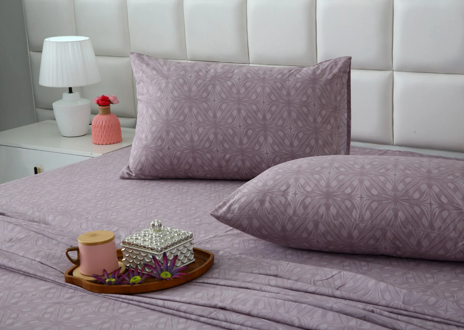 3 PCs Double Bed Sheet With Same Packing- Rosy Dreams - Image 8