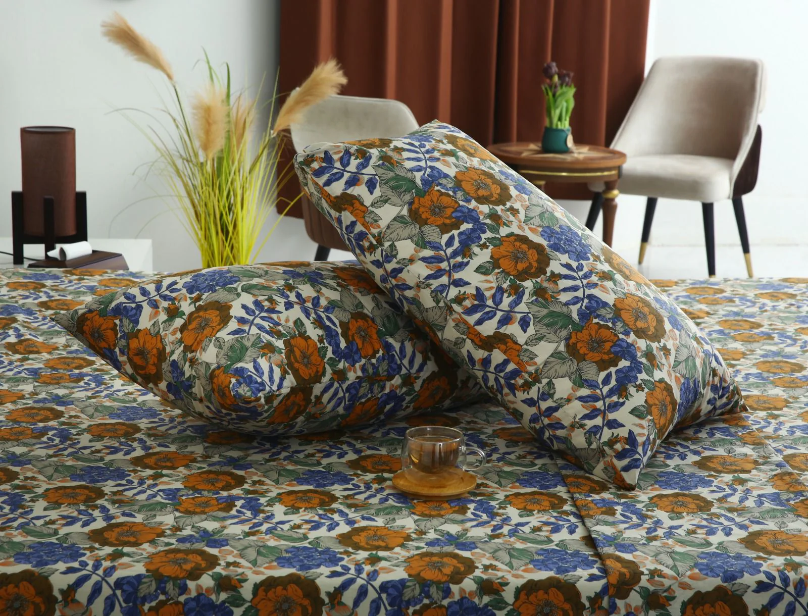 3 PCs Double Bed Sheet With Same Packing- Starlit Bloom - Image 5