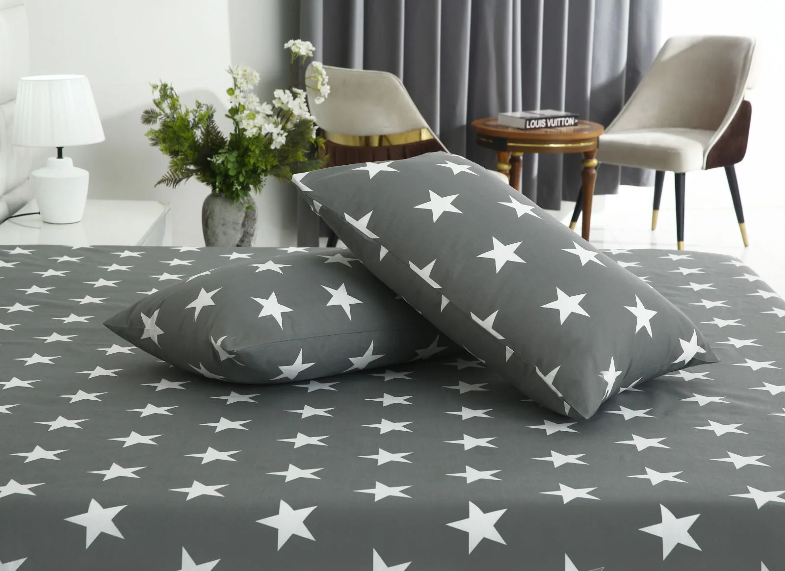 3 PCs Double Bed Sheet With Same Packing- Stars - Image 7