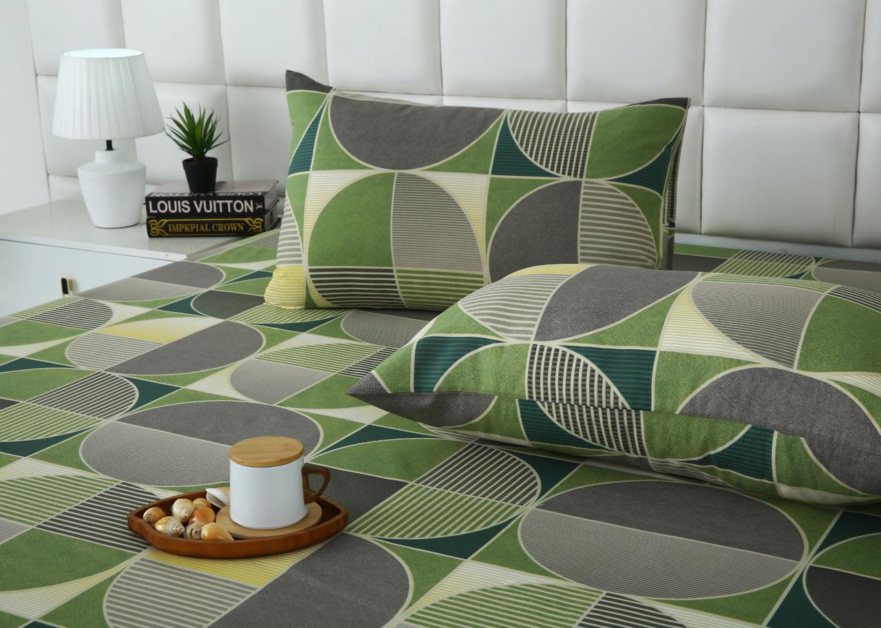 3 PCs Double Bed Sheet With Same Packing-Striped Wave - Image 7