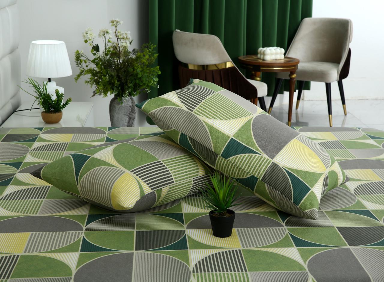 3 PCs Double Bed Sheet With Same Packing-Striped Wave - Image 8