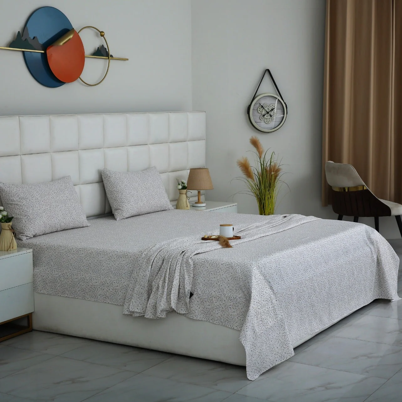 3 PCs Double Bed Sheet With Same Packing- Tiny Floret