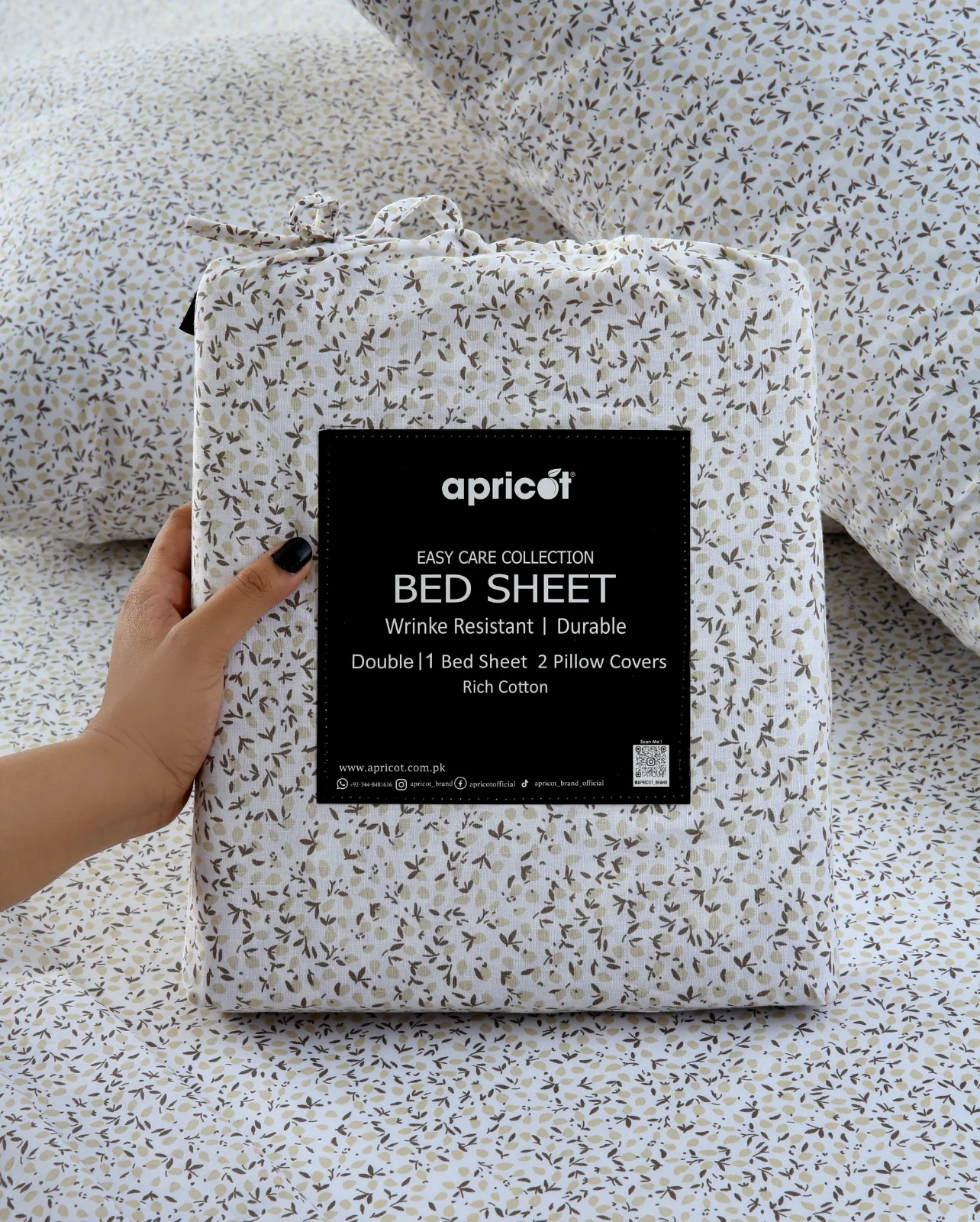 3 PCs Double Bed Sheet With Same Packing- Tiny Floret - Image 2