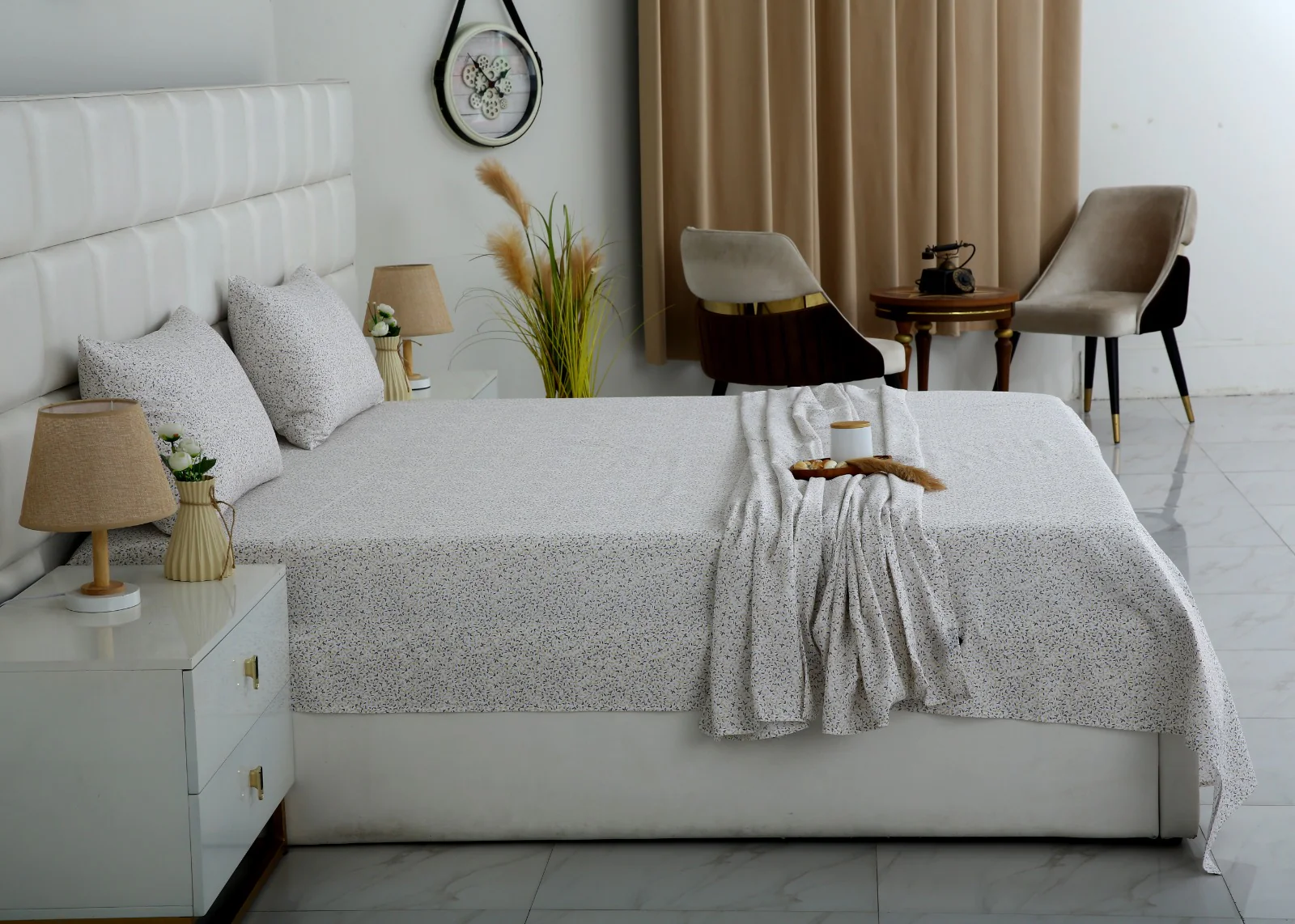 3 PCs Double Bed Sheet With Same Packing- Tiny Floret - Image 3