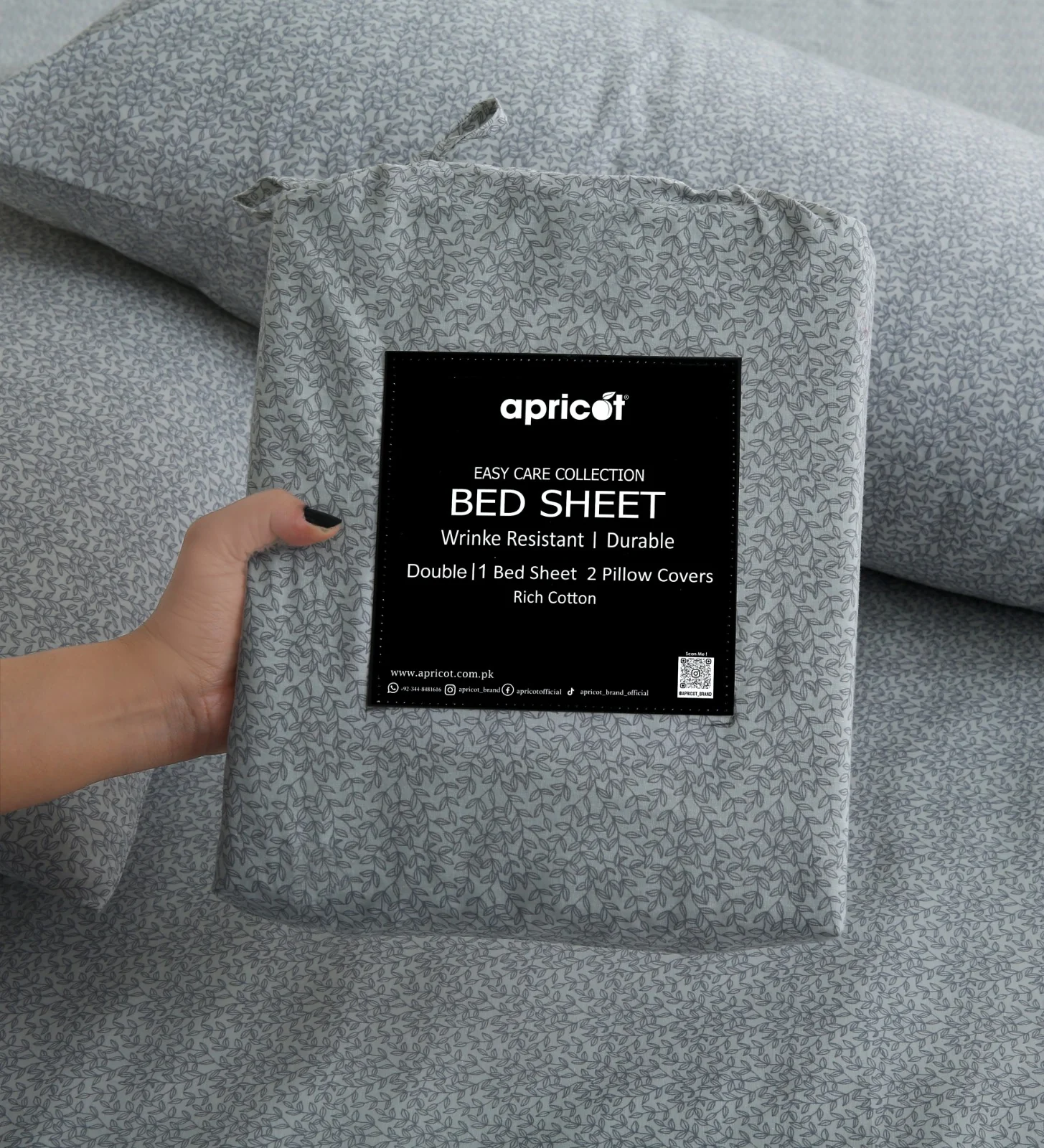 3 PCs Double Bed Sheet With Same Packing- Twilight Buds - Image 2