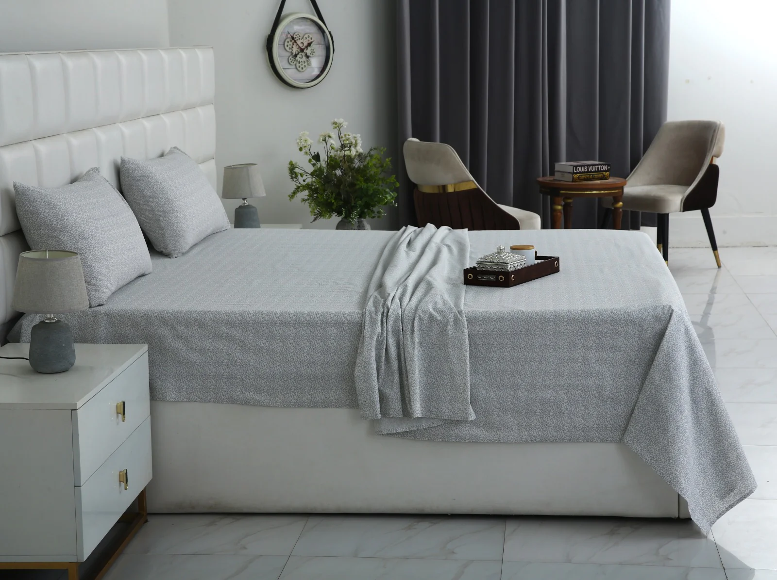 3 PCs Double Bed Sheet With Same Packing- Twilight Buds - Image 4