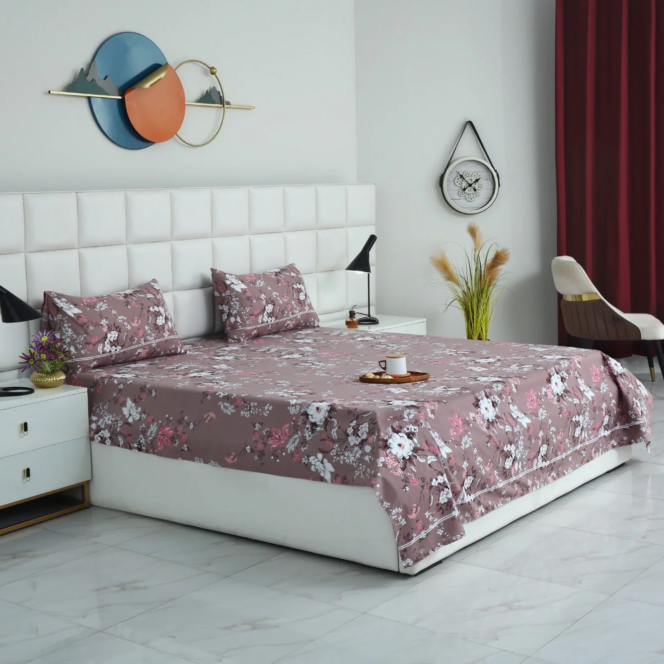 3 PCs Double Bed Sheet With Same Packing- White Nector