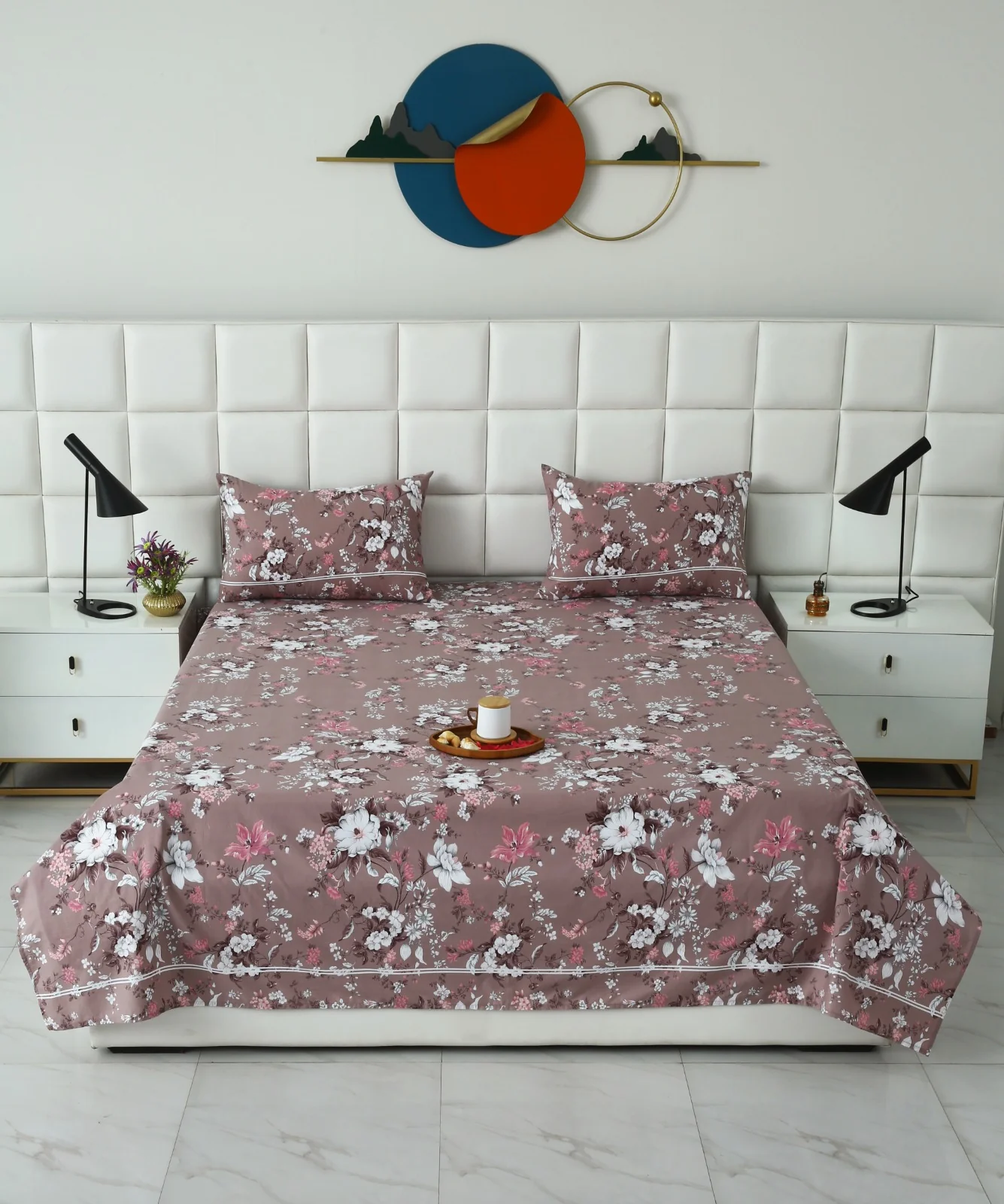 3 PCs Double Bed Sheet With Same Packing- White Nector - Image 2