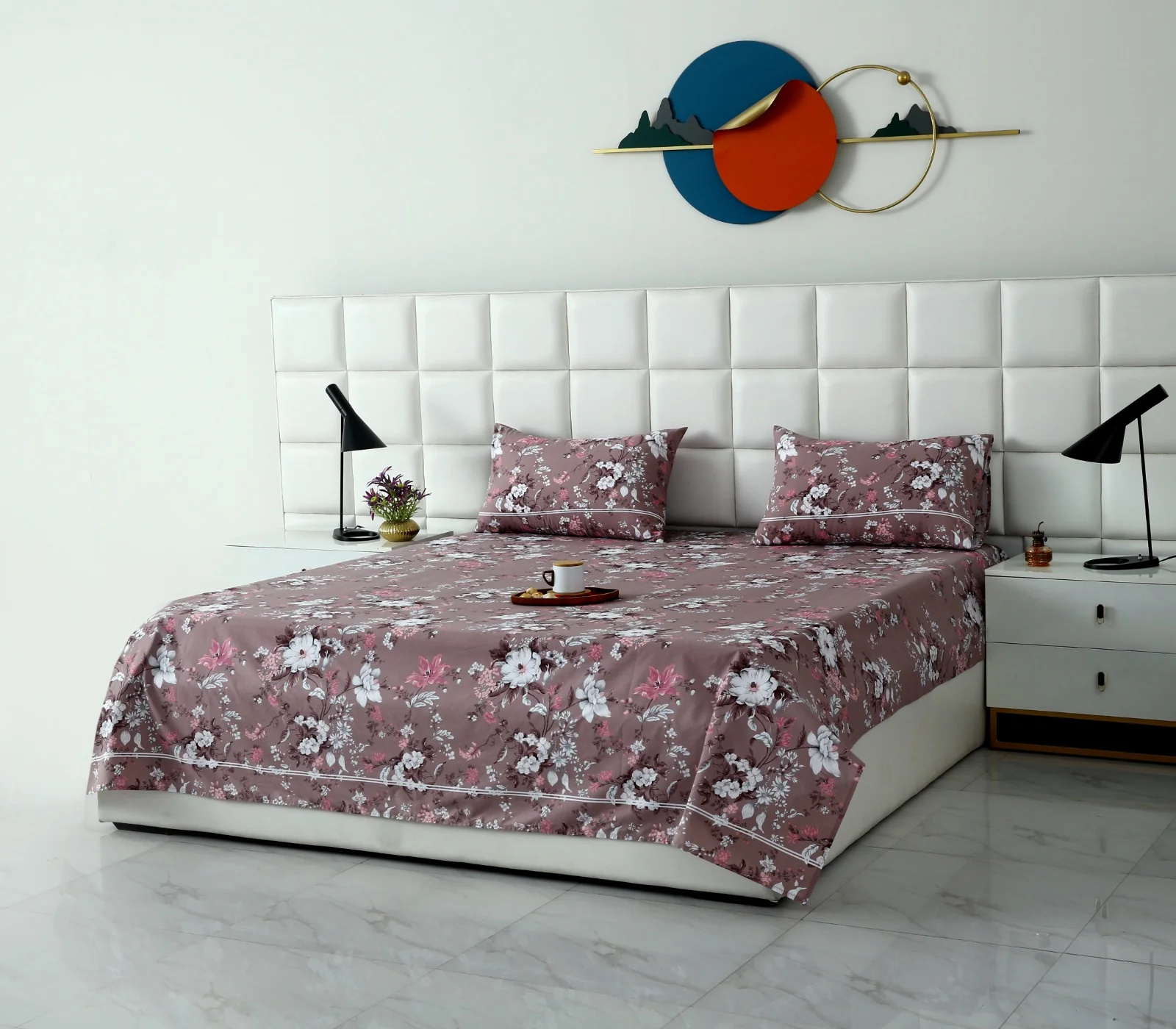 3 PCs Double Bed Sheet With Same Packing- White Nector - Image 3