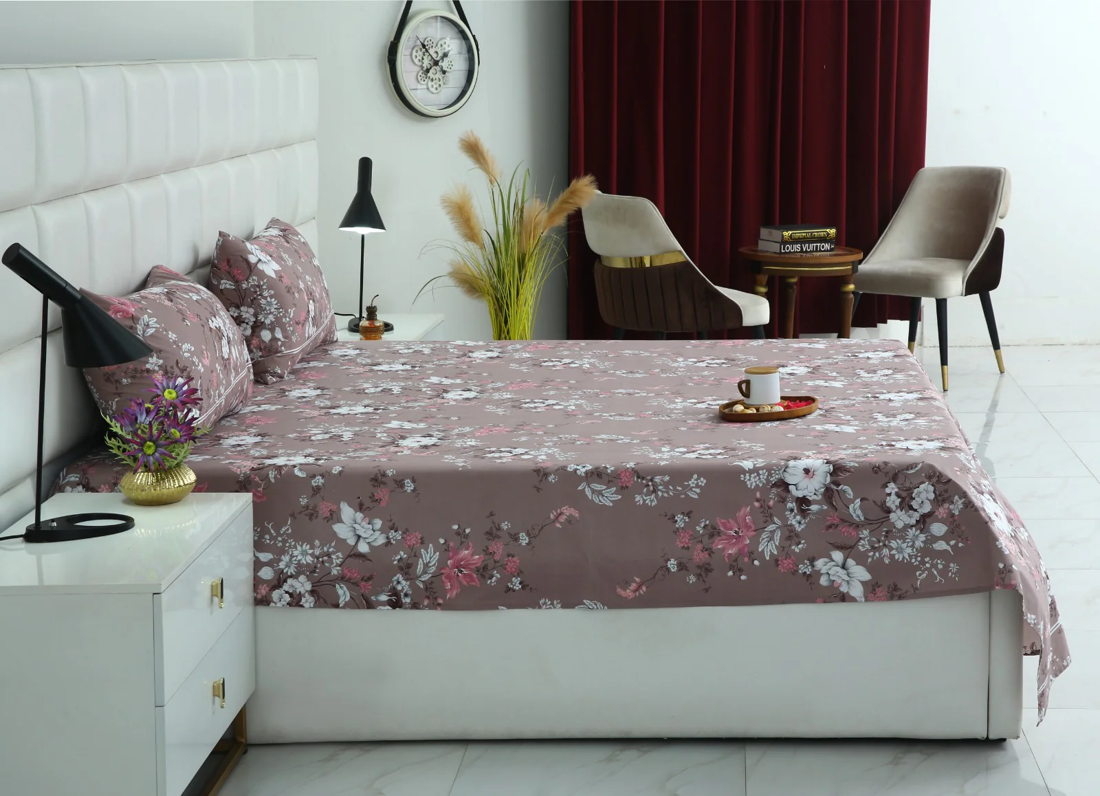 3 PCs Double Bed Sheet With Same Packing- White Nector - Image 5