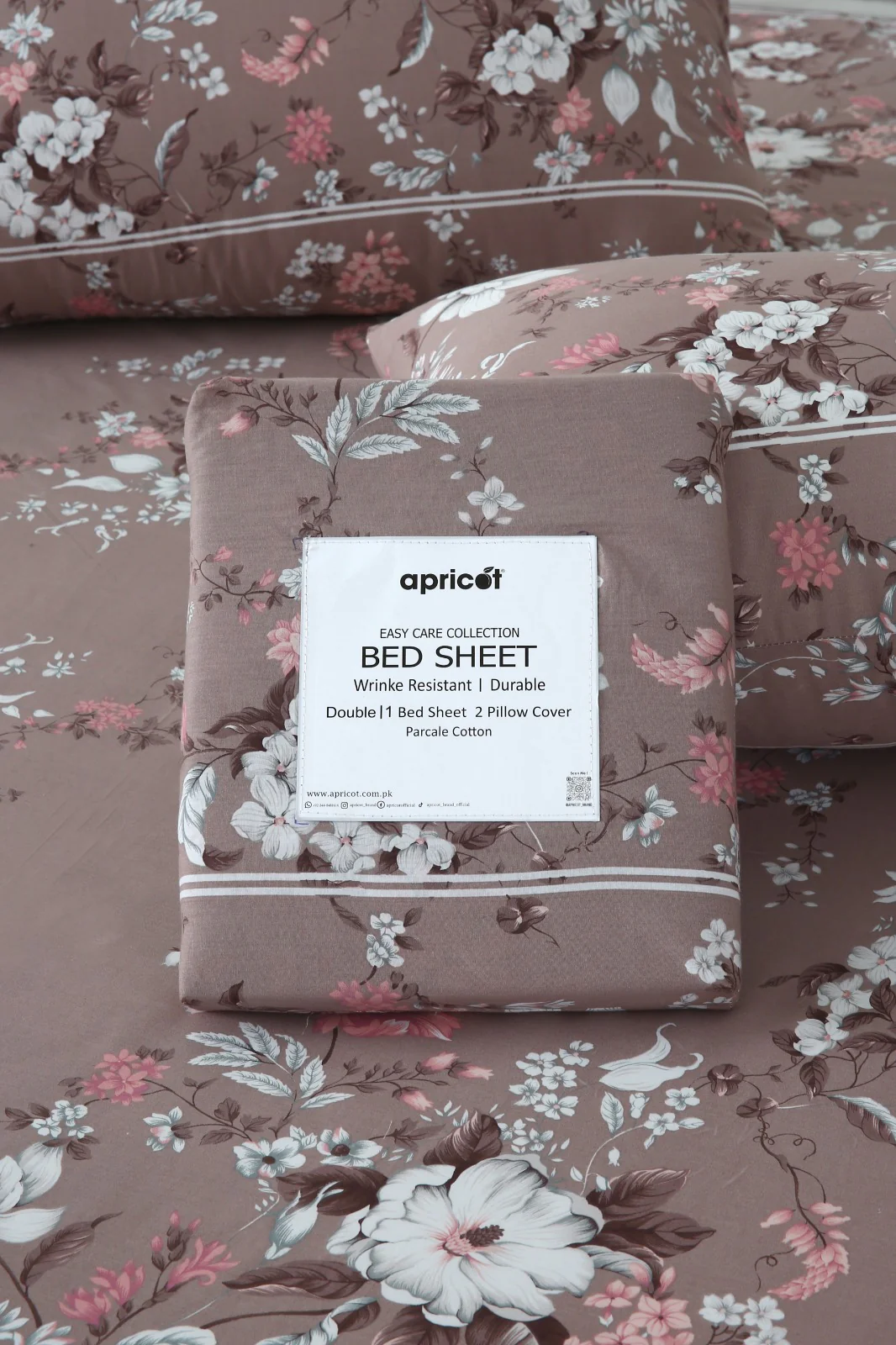 3 PCs Double Bed Sheet With Same Packing- White Nector - Image 9