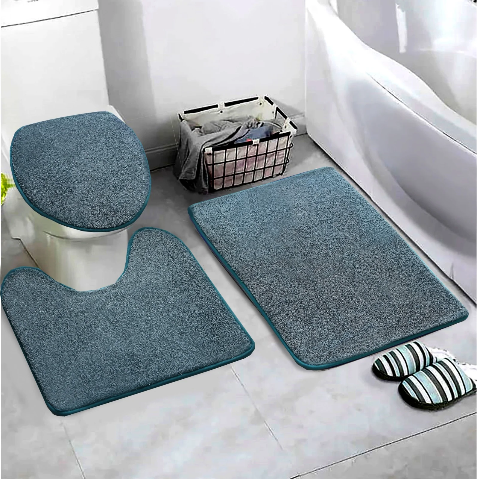 3 PCs Non Skid Suction Mat-SA2408-322(Patrol Blue)