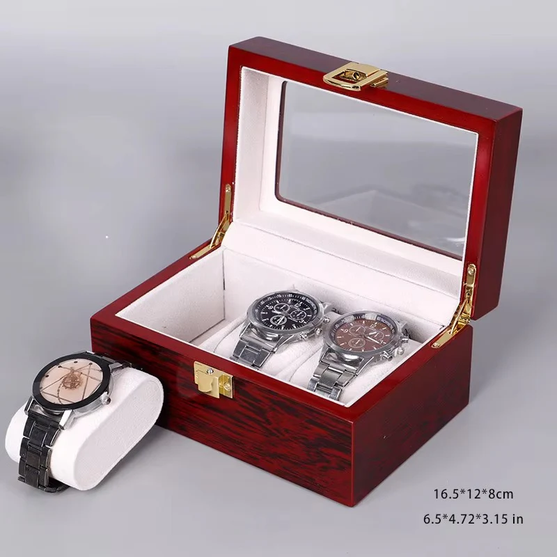 3 Slots Rose Wood Watch Organizer-SA2408-287 - Image 2