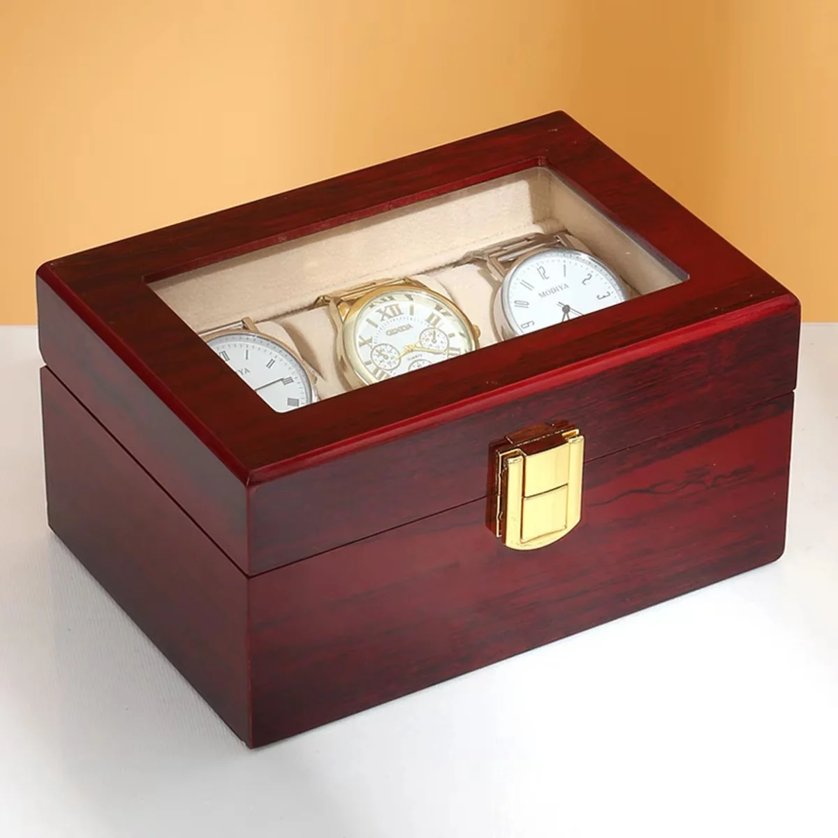 3 Slots Rose Wood Watch Organizer-SA2408-287 - Image 7