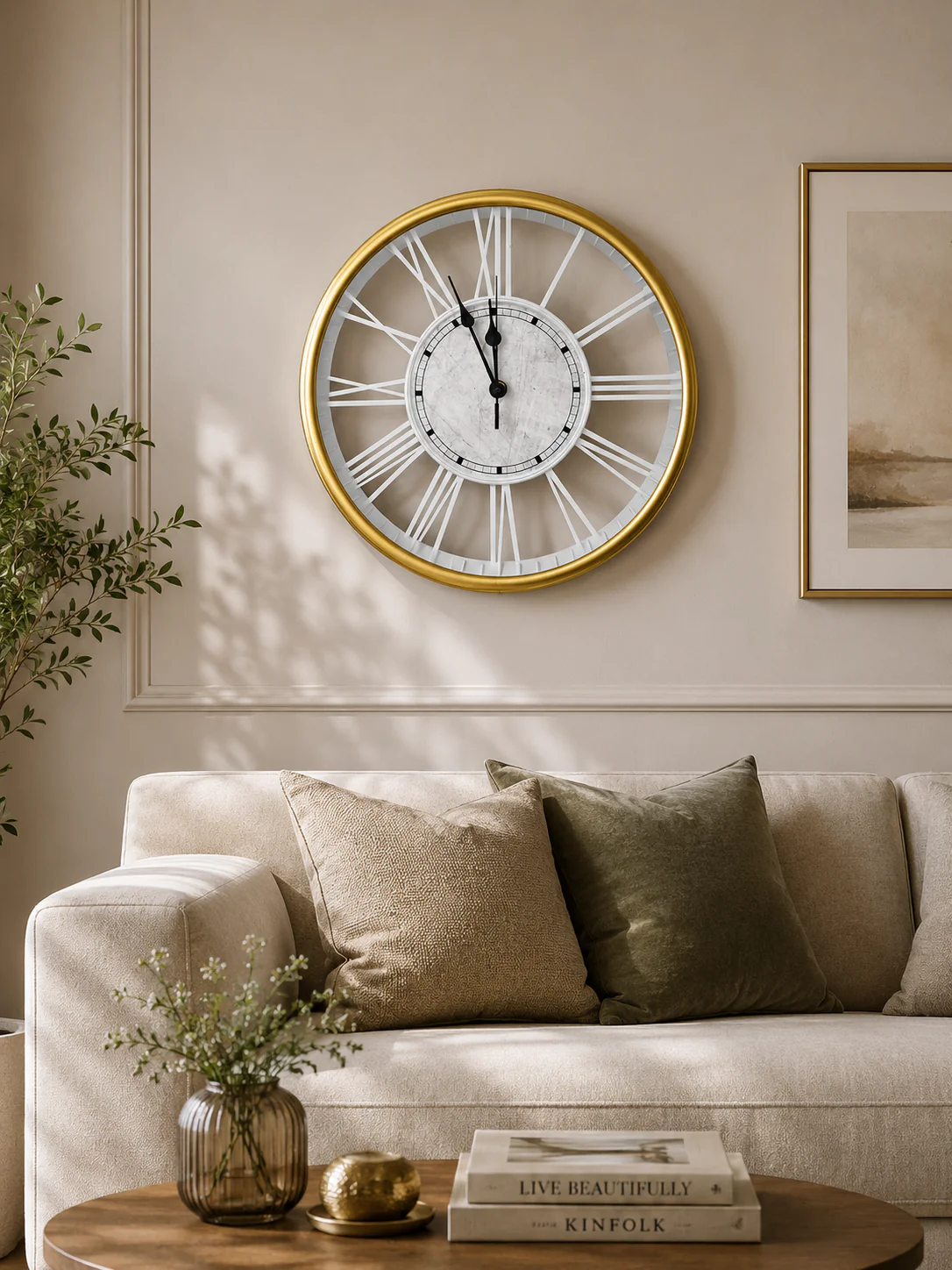 30CM Wall Clock- (SA2405-179) GOLDEN - Image 2