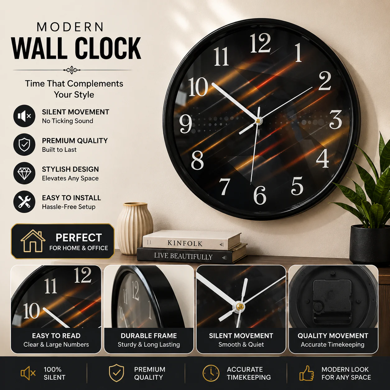 30CM Wall Clock- (SA2405-202) - Image 2