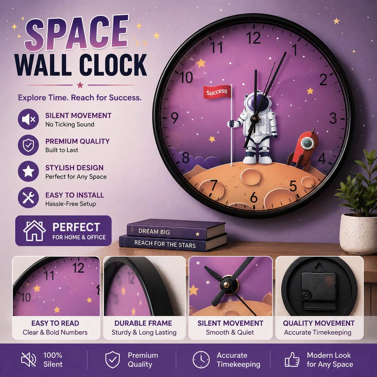 30CM Wall Clock- (SA2405-223) C - Image 2