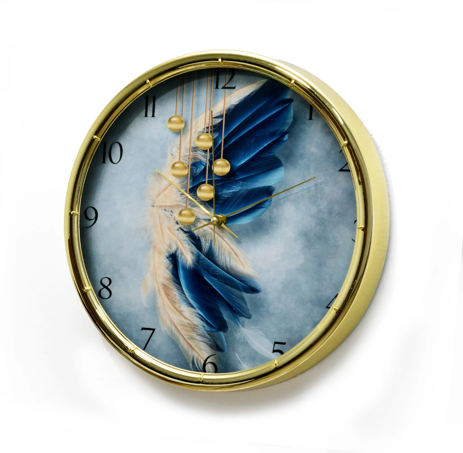 35 Cm Wall Clock-3D Feathers - Image 2