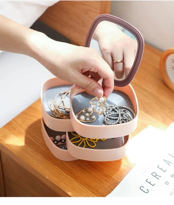360° Rotatable Jewelry Organizer With Mirror-SA2408-190 - Image 15